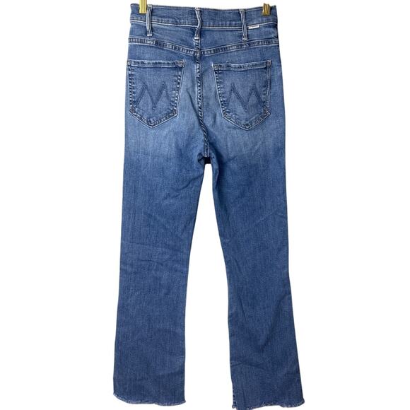 Mother The Hustler Ankle Fray Jeans Healing Jar Size 26 Crop Flare Designer - Picture 4 of 12